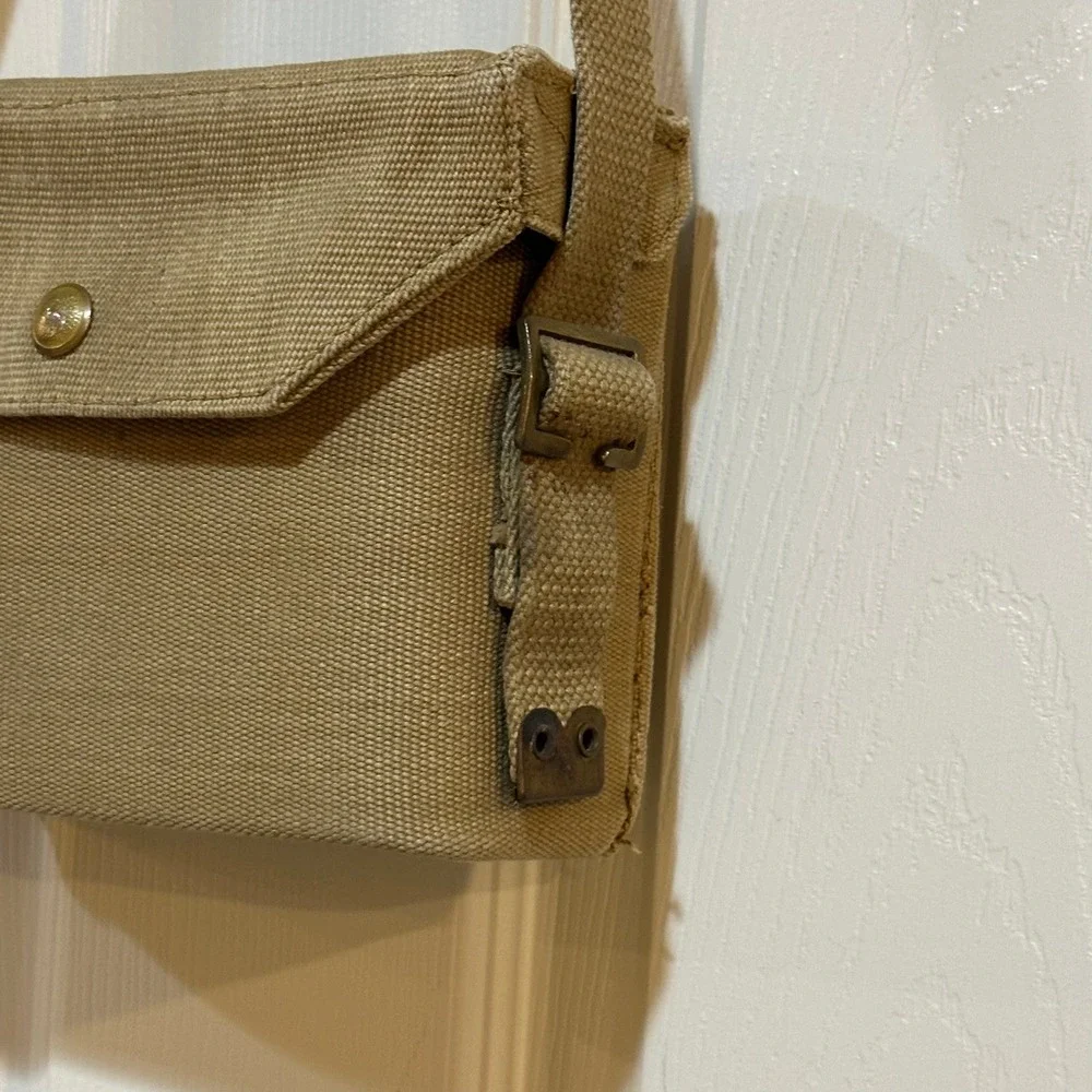 Vintage Military‎ Style Khaki Canvas Crossbody Bag Utility Pouch Tactical Small